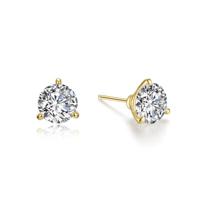 1 CTW 3 Prong Martini Stud Earrings