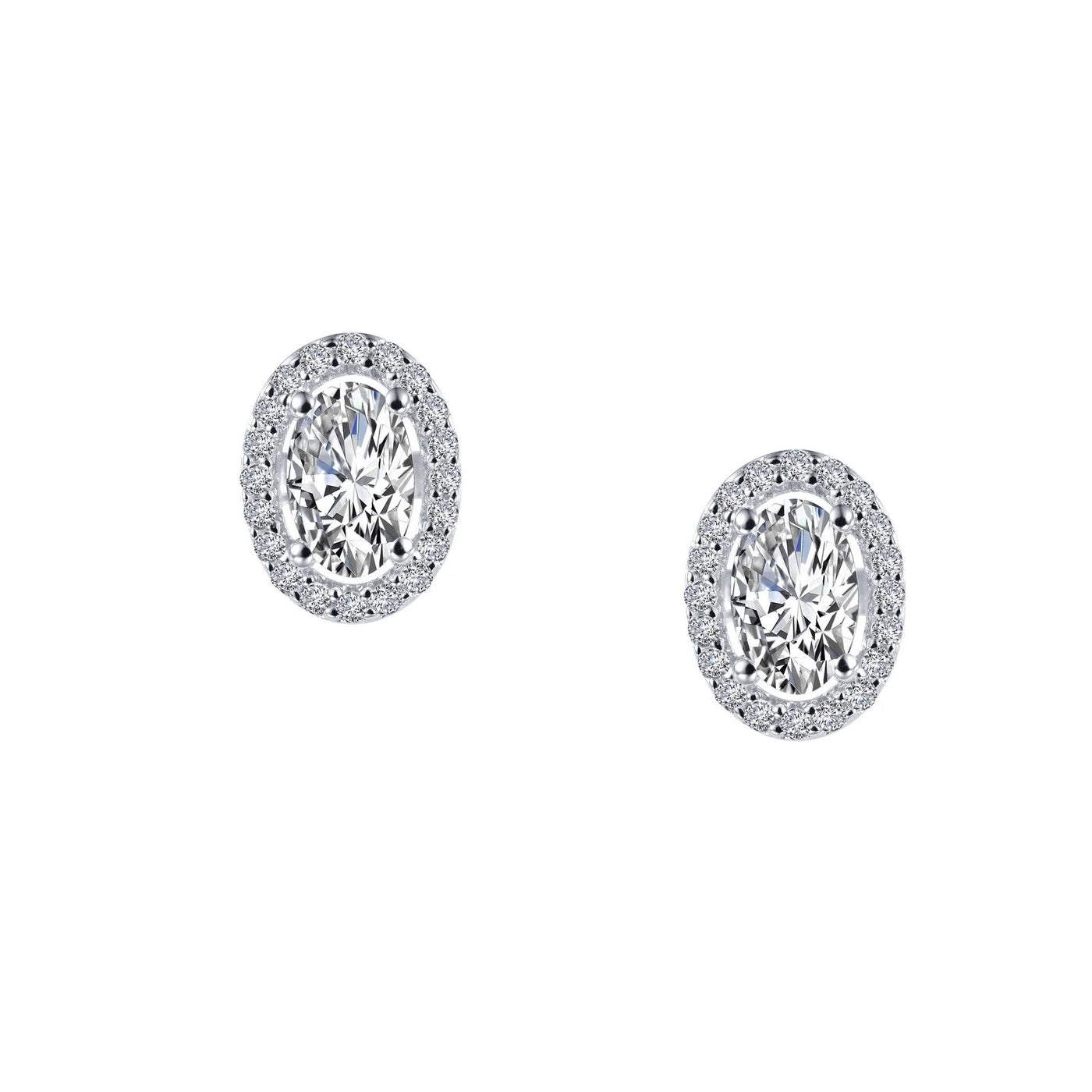 1.26 CTW Oval Halo Stud Earrings