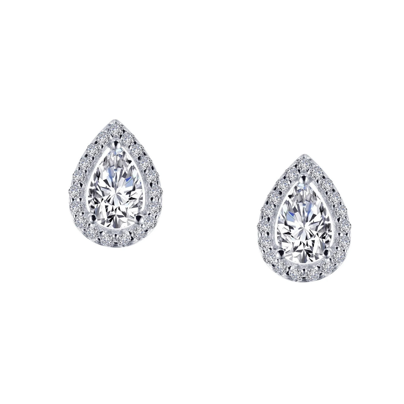 1.16 CTW Pear-Shaped Halo Stud Earrings