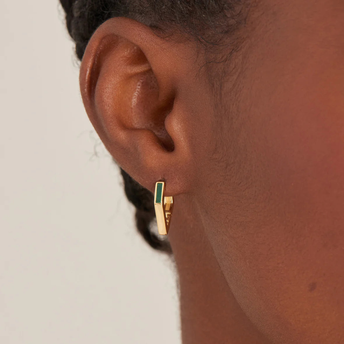 Second Nature - Malachite Angular Hoop Earrings