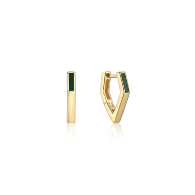 Second Nature - Malachite Angular Hoop Earrings