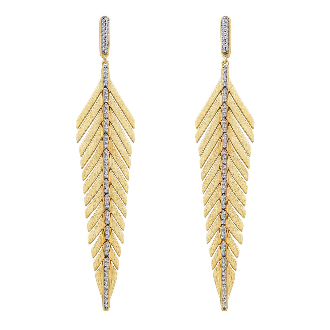 Elegant Feather Drop Earrings