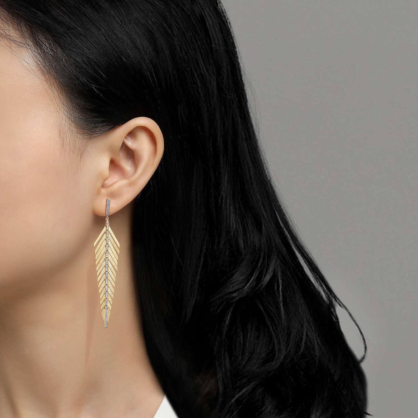 Elegant Feather Drop Earrings