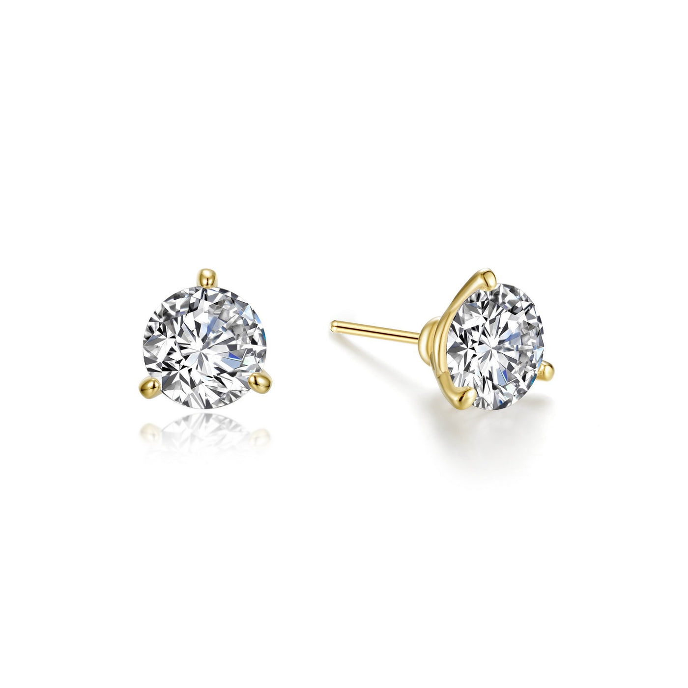 1.5 CTW 3 Prong Martini Martini Stud Earrings