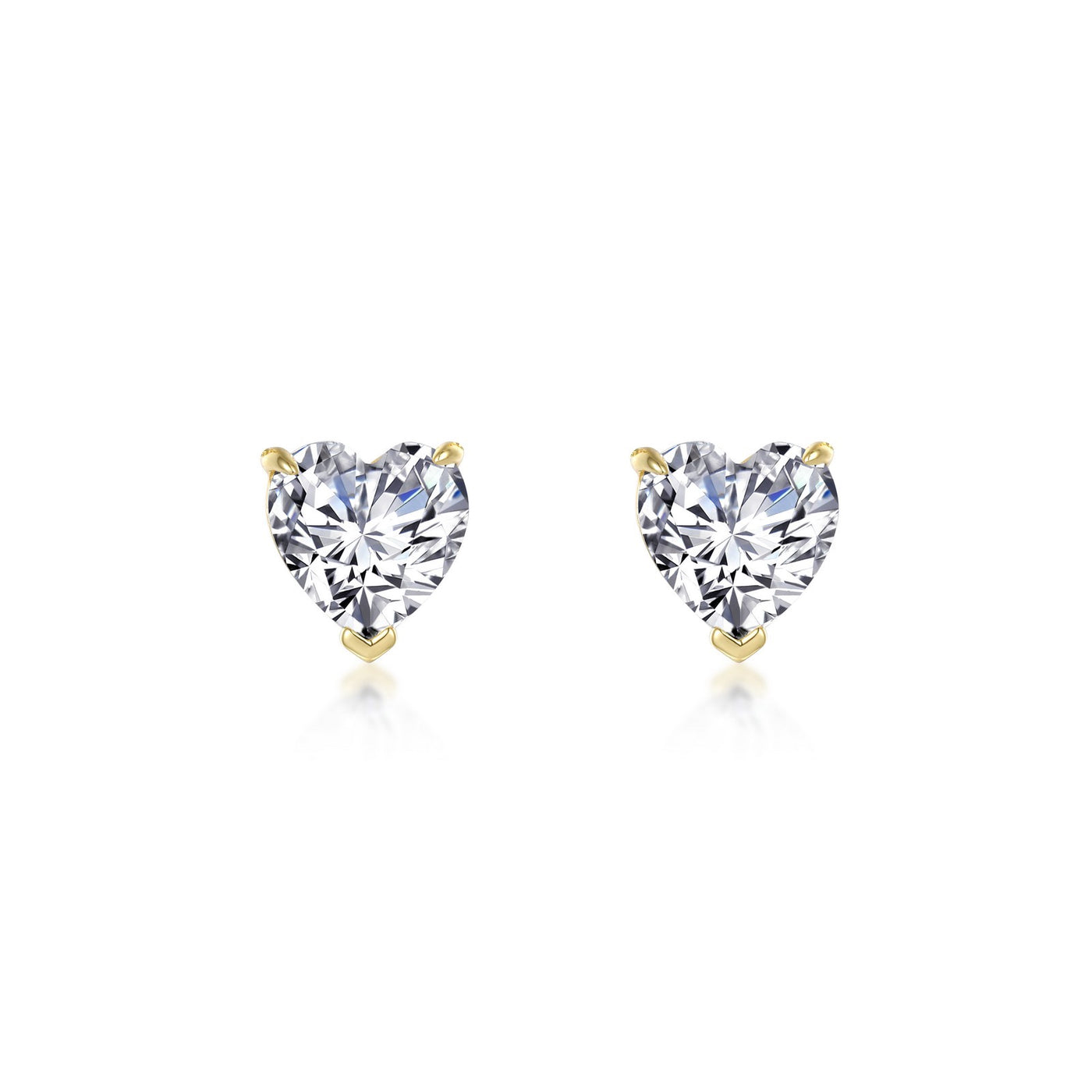3.5 CTW Heart Solitaire Stud Earrings