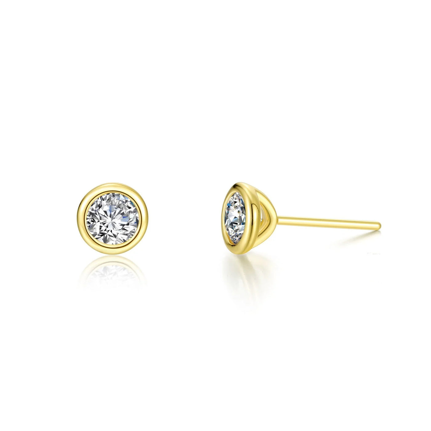 1.5 CTW TR Gold Solitaire Stud Earrings