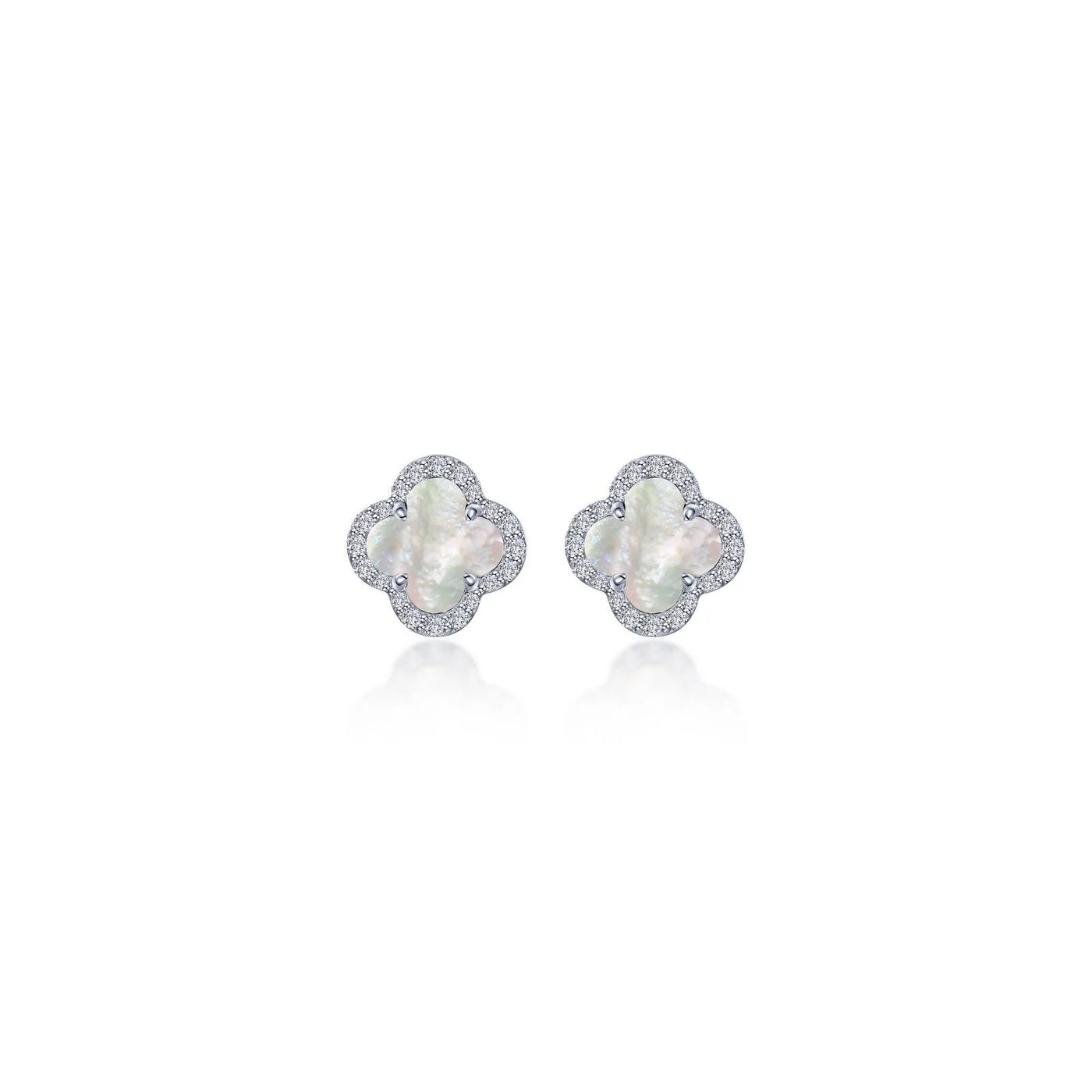 Mother of Pearl Halo Stud Earrings