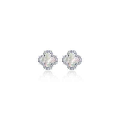 Mother of Pearl Halo Stud Earrings