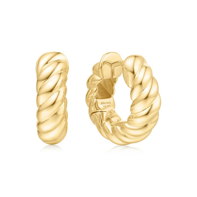 Chill Voyager - Bold Texture Medium Huggie Hoop Earrings