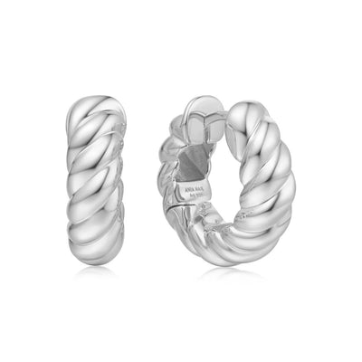 Chill Voyager - Bold Texture Medium Huggie Hoop Earrings