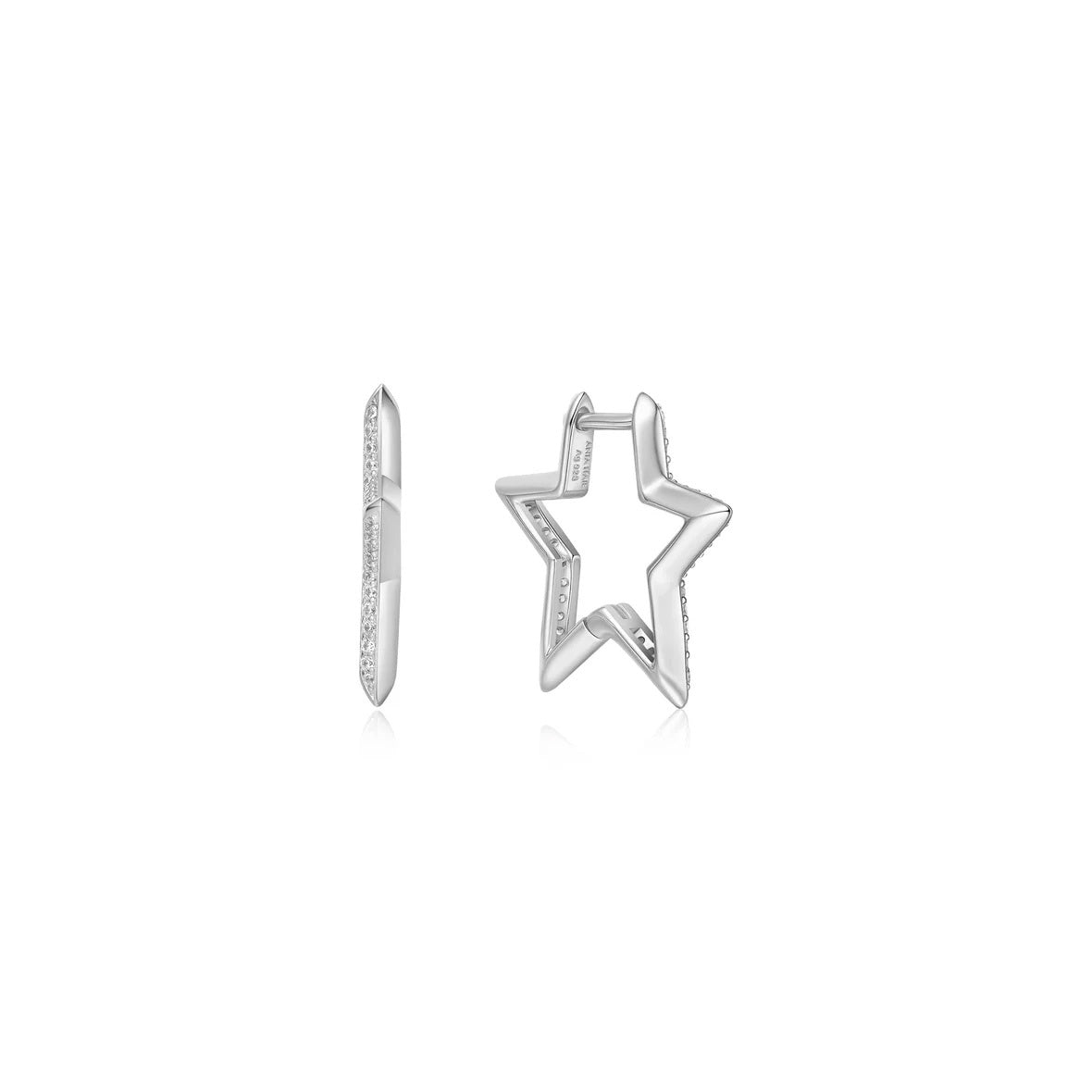 Sunny Sparkler - Medium Star Pave Hoop Earrings