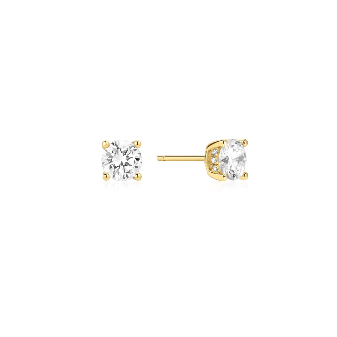 Glimmer Glow - Gold Just You Solitaire Stud Earrings