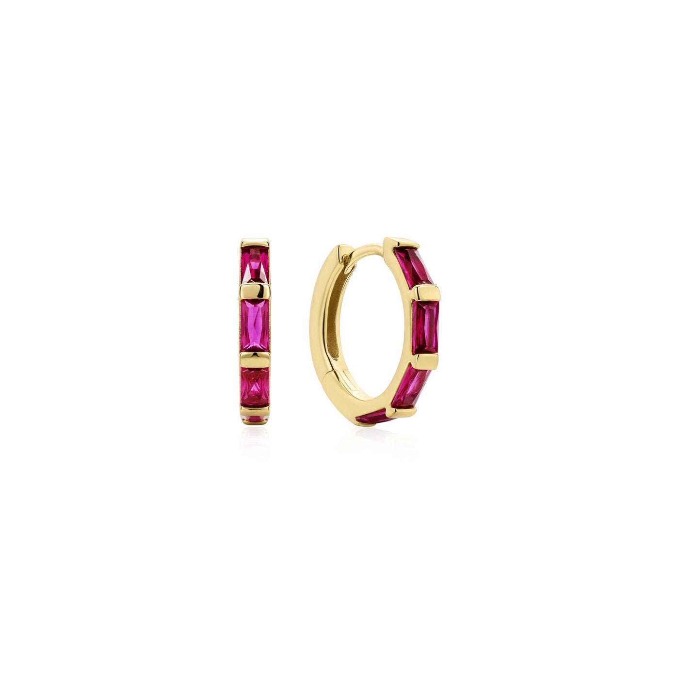 Glimmer Glow - Gold Rosé Holiday Huggie Hoop Earrings