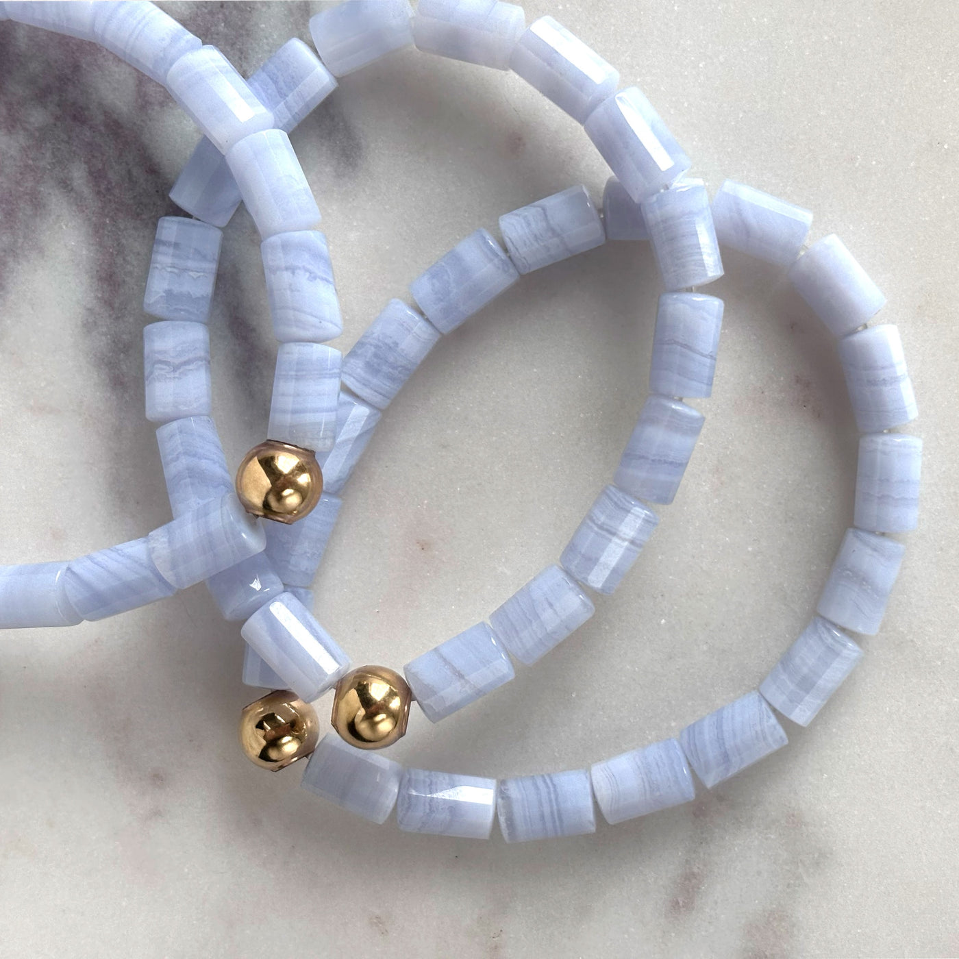 Blue Lace Agate Stretch Bracelet