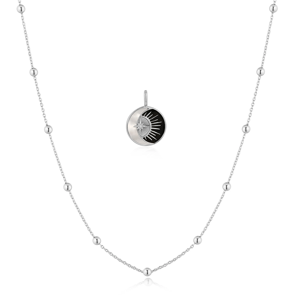 "Silver Eclipse" Pop Charms Necklace Set