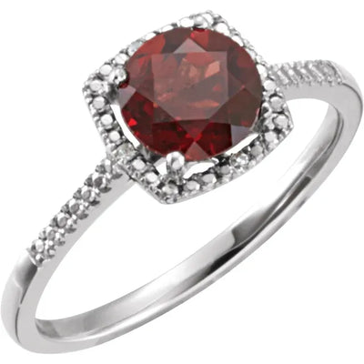 Birthstone & Diamond Ring