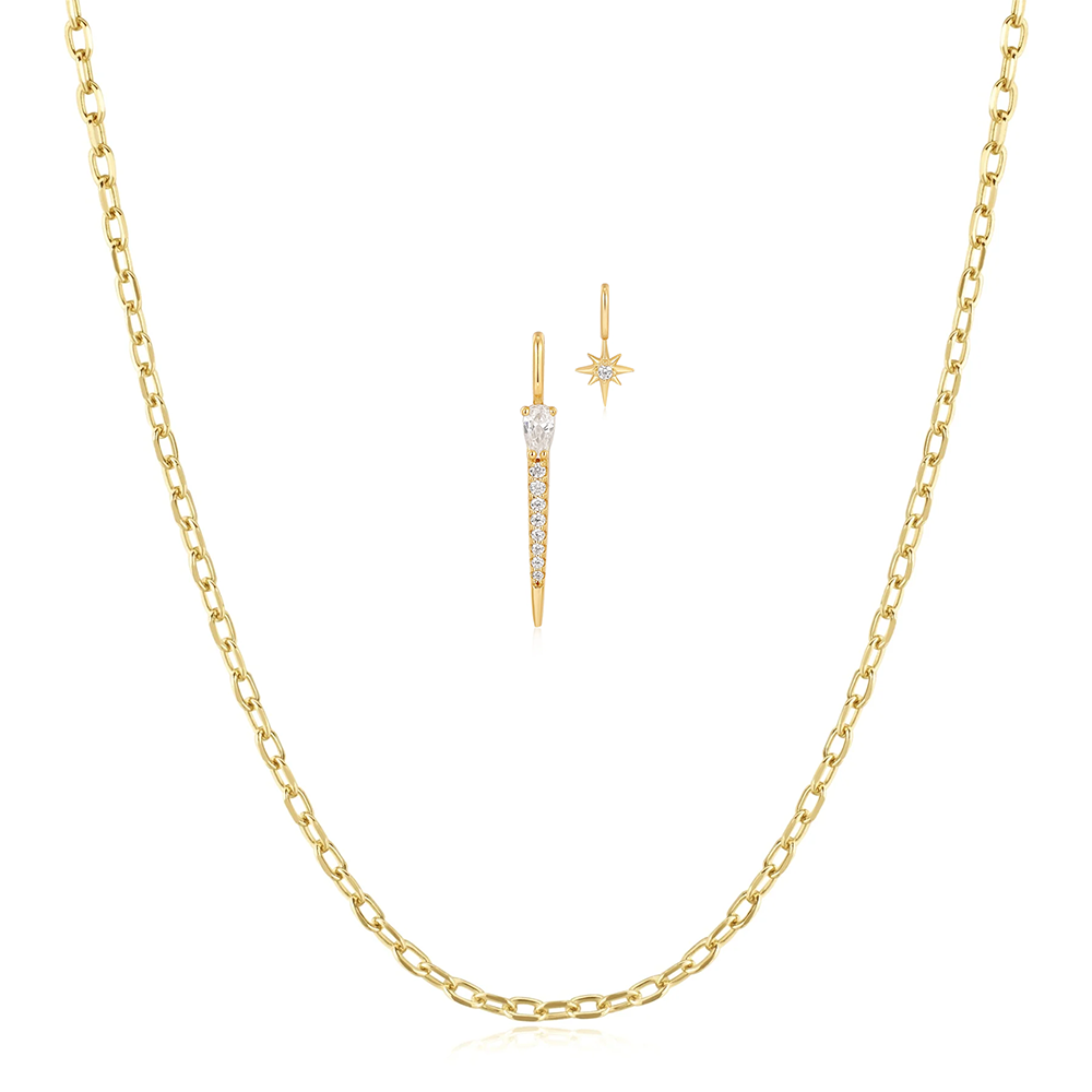 "Gold Sparkle" Pop Charms Necklace Set