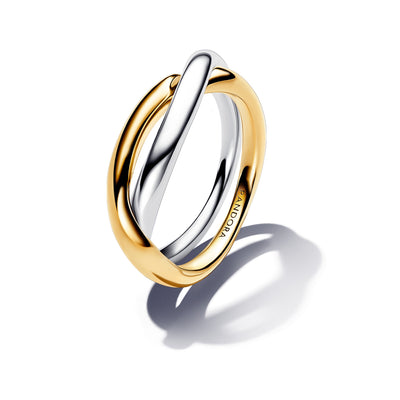Pandora Two-tone Entwined Bands Ring