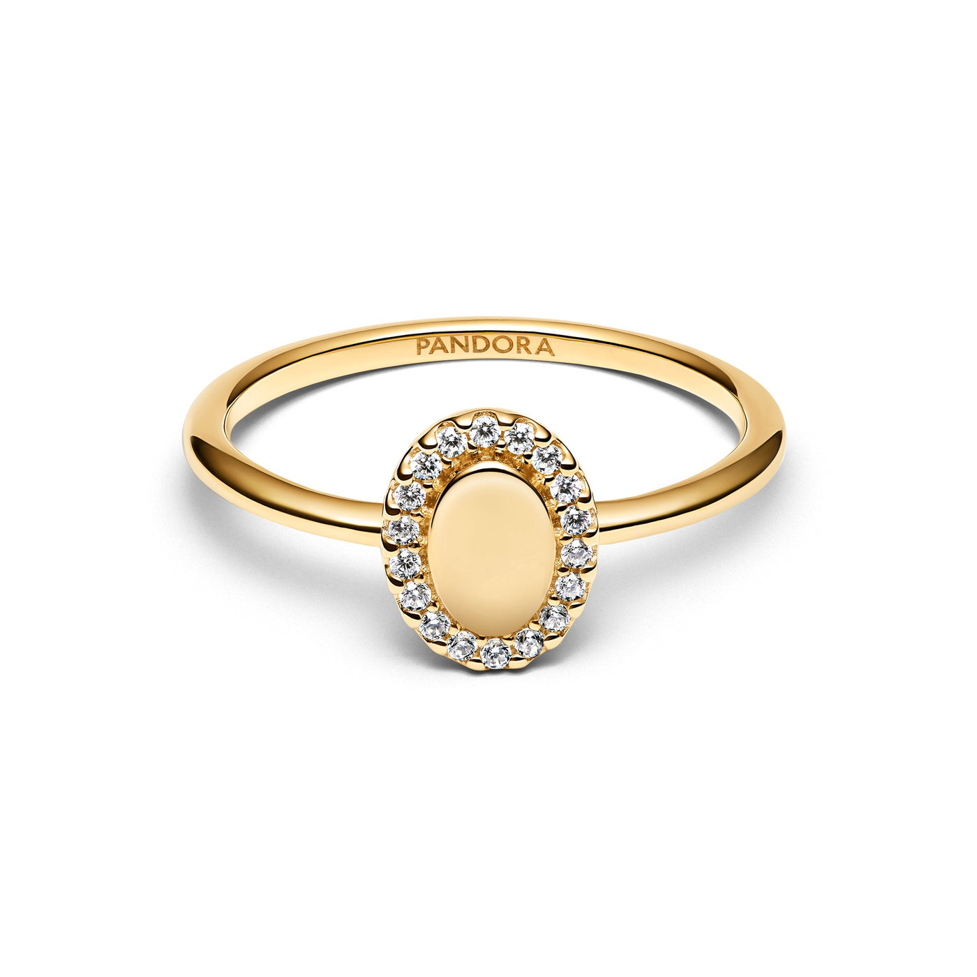 Pandora Engravable Oval Halo Ring
