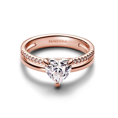 Pandora Double Band Heart Ring