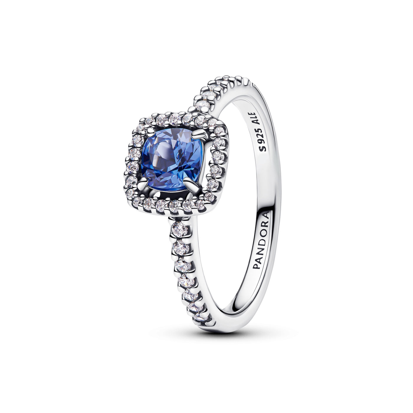 Pandora Sparkling Square Blue Halo Ring