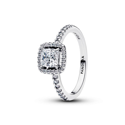 Pandora Sparkling Square Halo Ring