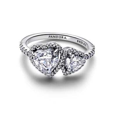 Pandora Sparkling Halo Hearts Ring