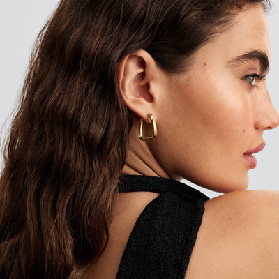 Pandora Twisted Triangle Large Hoop Earrings