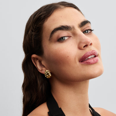 Pandora Rippled Wide Hoop Earrings