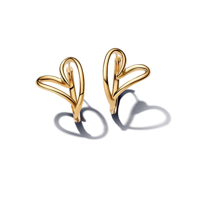 Pandora Organically Shaped Heart Hoop Earrings