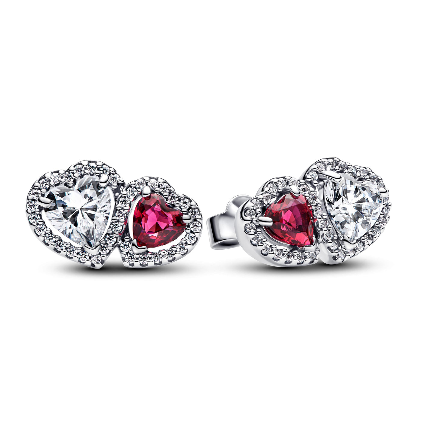 Pandora Halo Hearts Stud Earrings