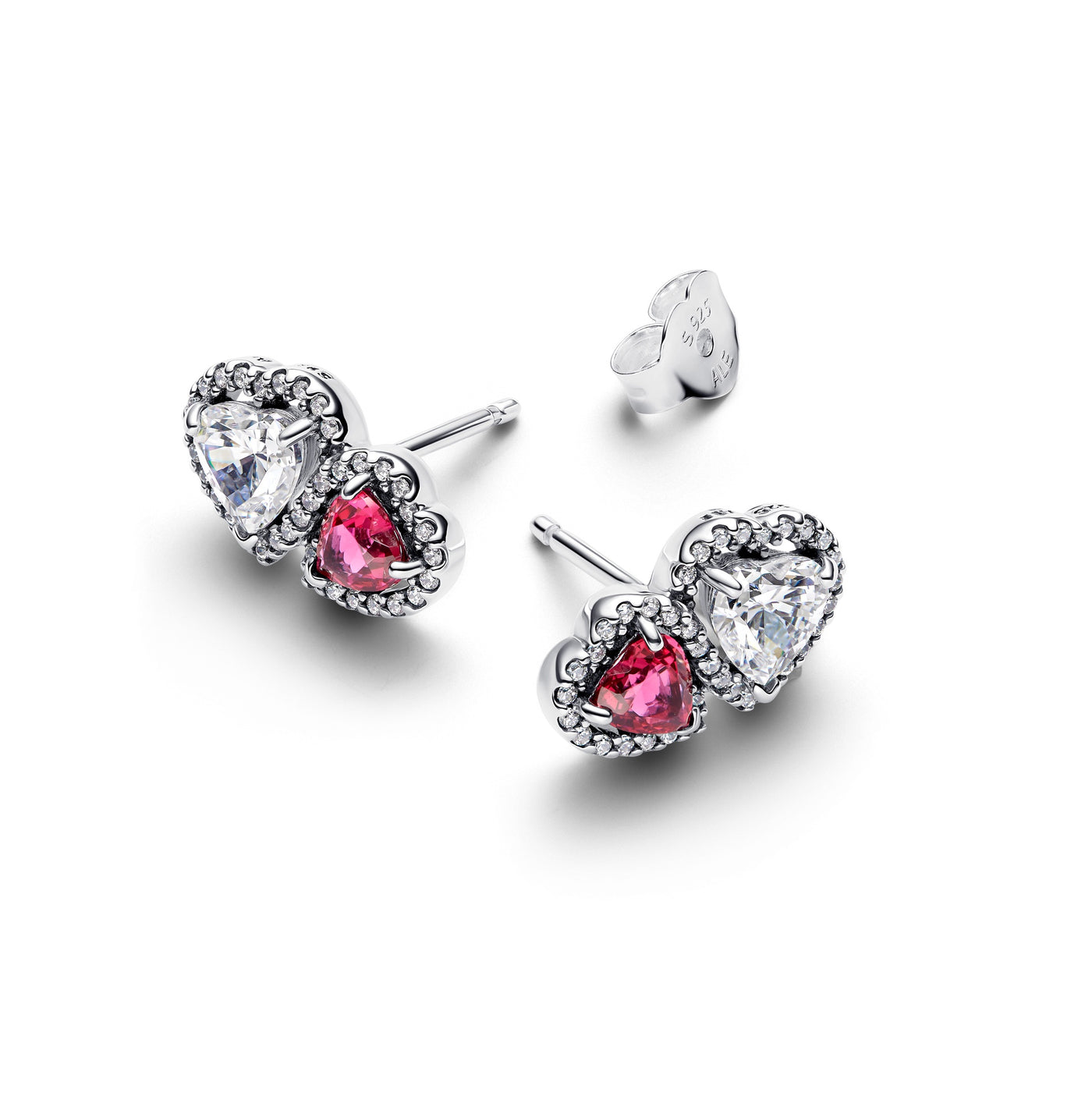 Pandora Halo Hearts Stud Earrings