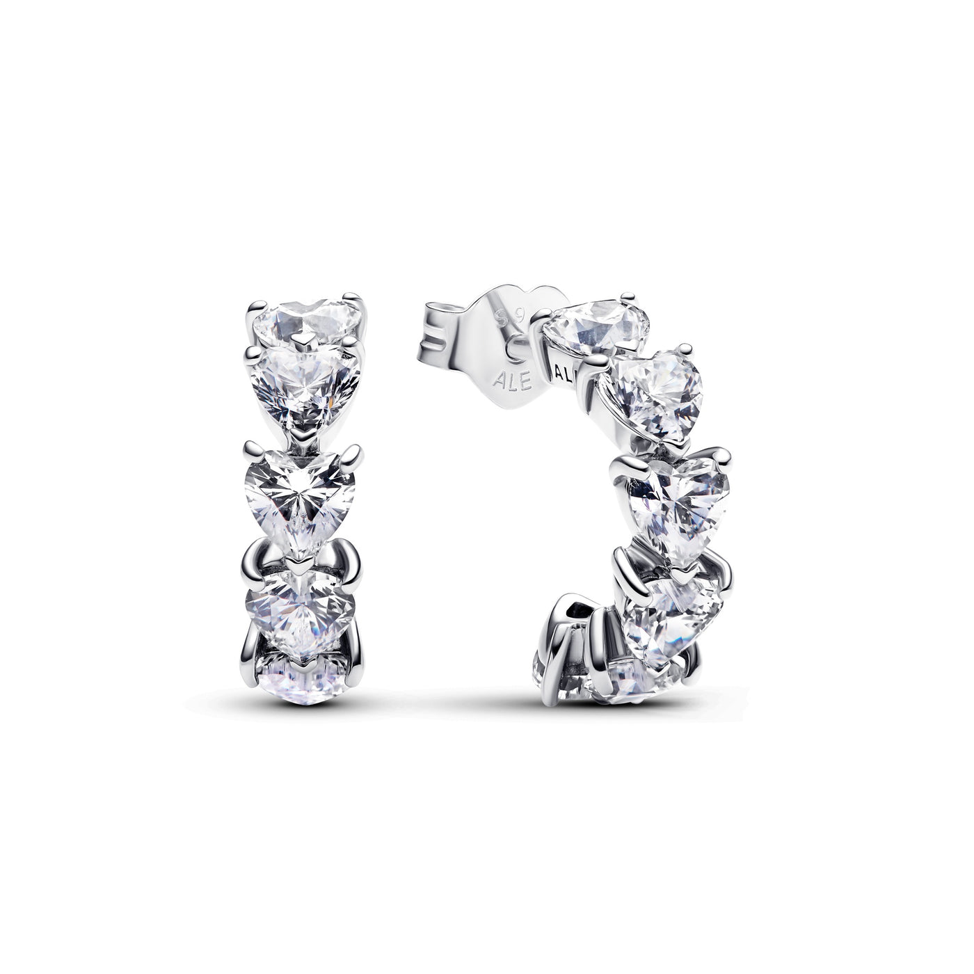 Pandora Sparkling Hearts Open Hoop Earrings