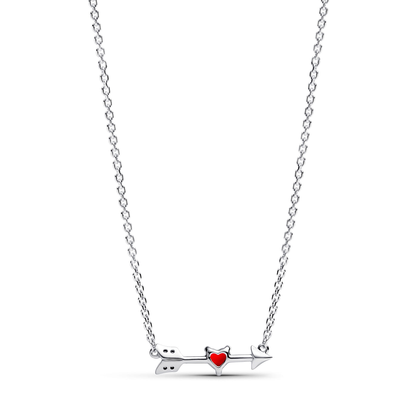 Pandora Arrow & Murano Glass Heart Necklace