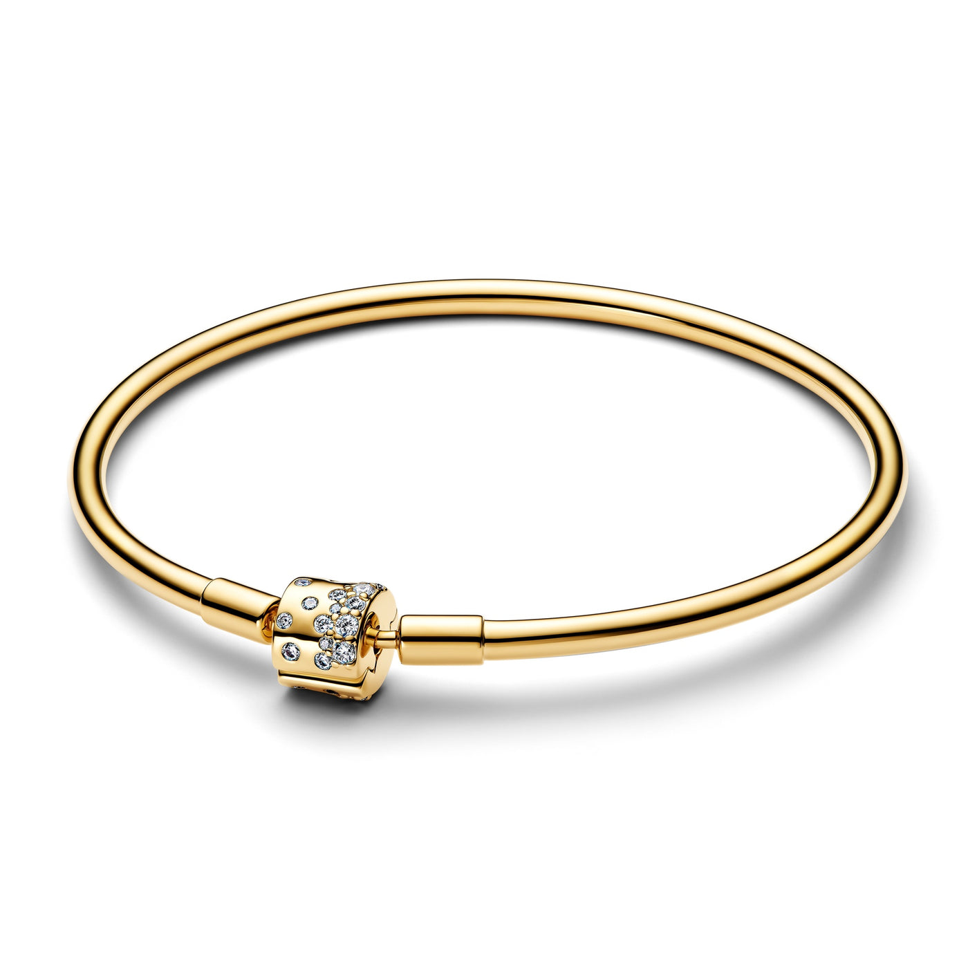 Pandora Sparkling Barrel Clasp Bangle 14k Gold-Plated