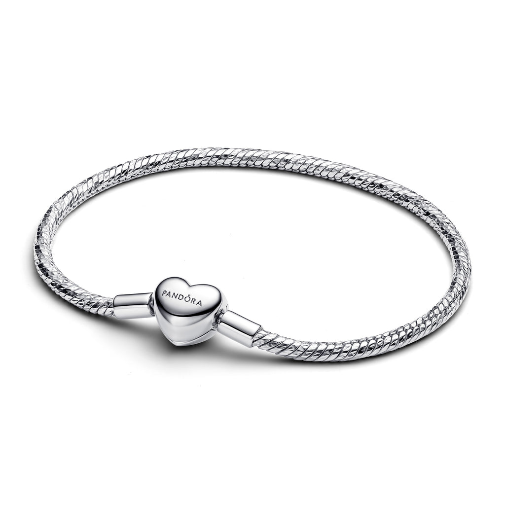 Pandora Heart Clasp Faceted Snake Chain Bracelet – Pancharmbracelets