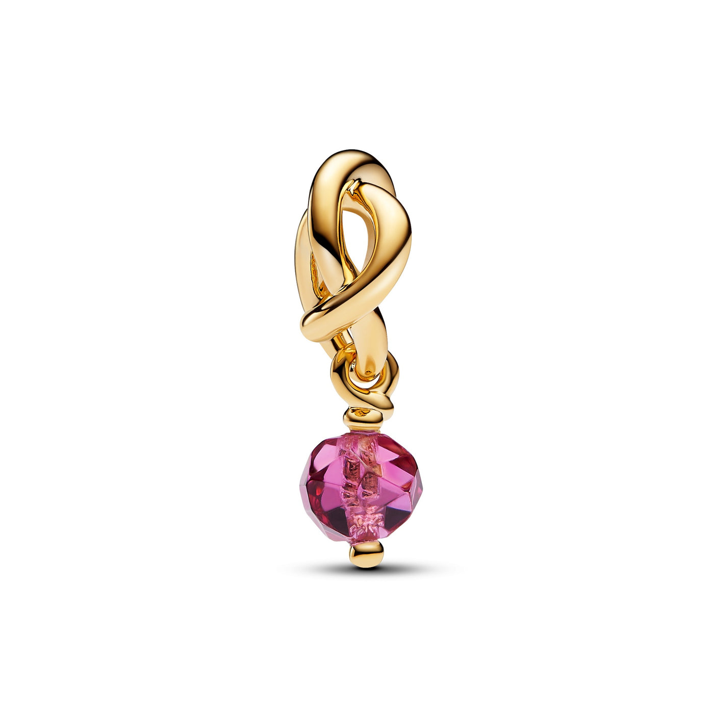 Pandora October - Faceted Pink Eternity Circle Dangle Charm