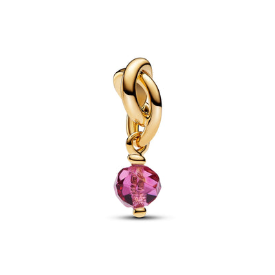 Pandora October - Faceted Pink Eternity Circle Dangle Charm