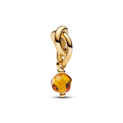 Pandora November - Faceted Honey Eternity Circle Dangle Charm