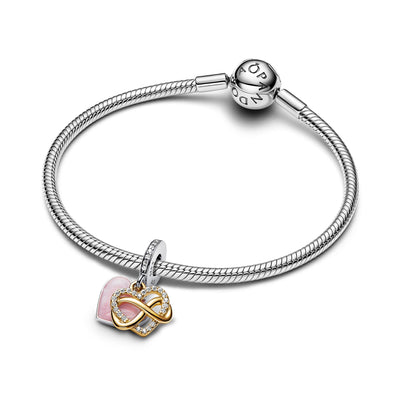 Pandora 14k Gold-Plated Sparkling Infinity Heart Dangle Charm