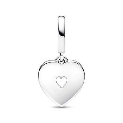 Pearlescent White Heart Double Dangle Charm