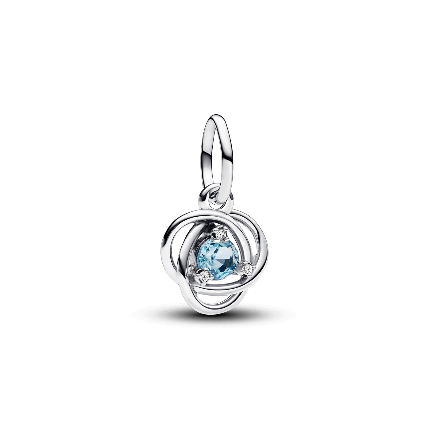 March - Sea Aqua Blue Eternity Circle Dangle Charm