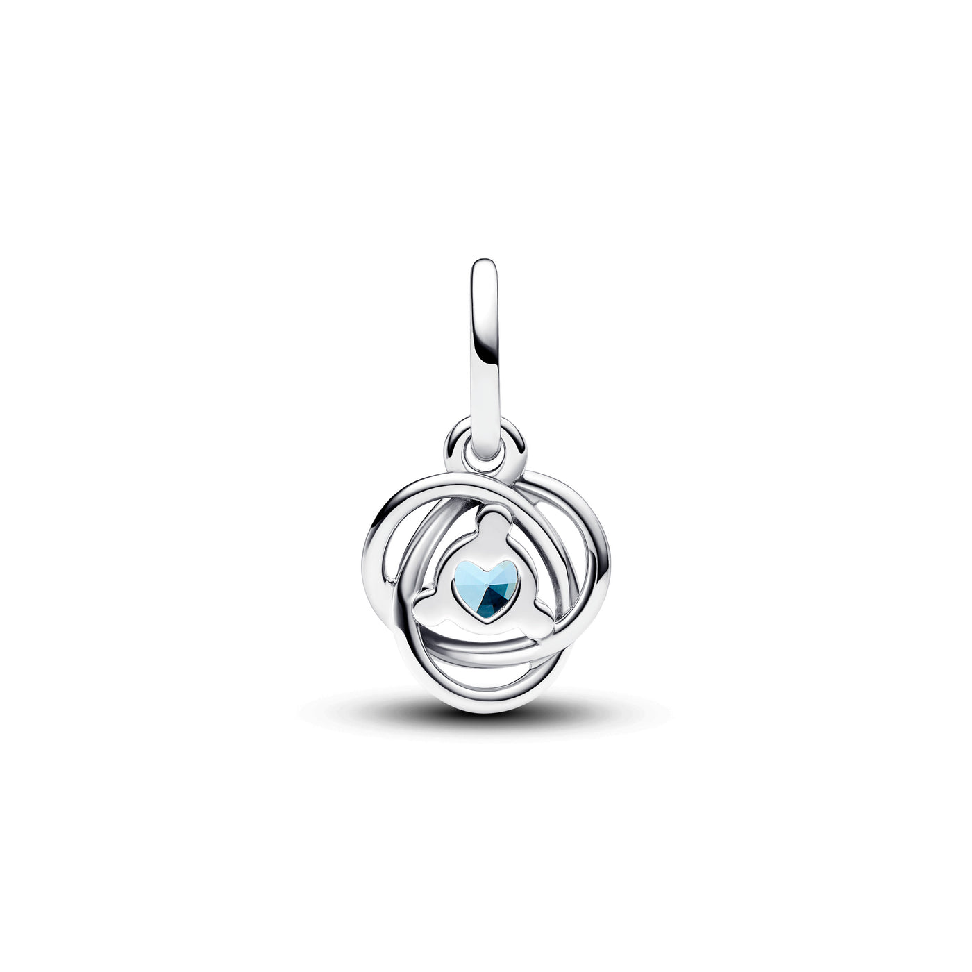 March - Sea Aqua Blue Eternity Circle Dangle Charm