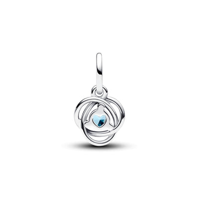 March - Sea Aqua Blue Eternity Circle Dangle Charm