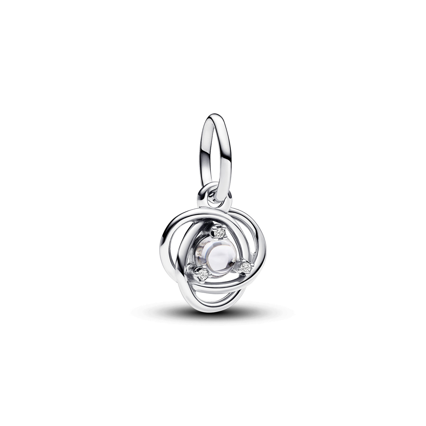 April - Clear Eternity Circle Dangle Charm