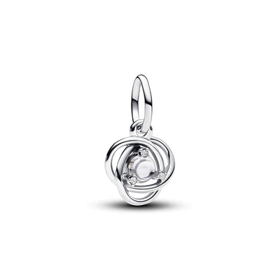 April - Clear Eternity Circle Dangle Charm