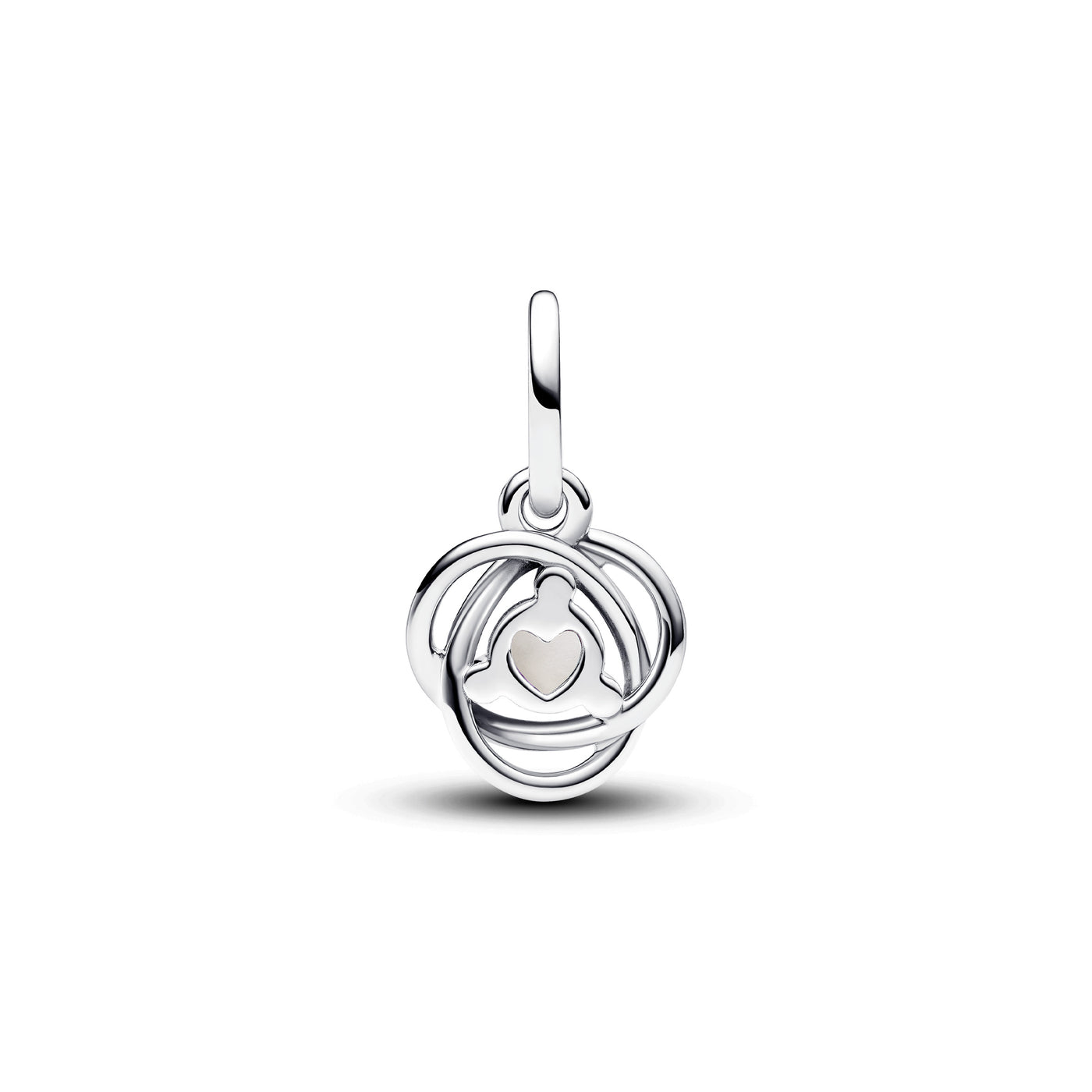 June - White Eternity Circle Dangle Charm