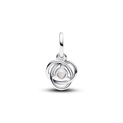 June - White Eternity Circle Dangle Charm