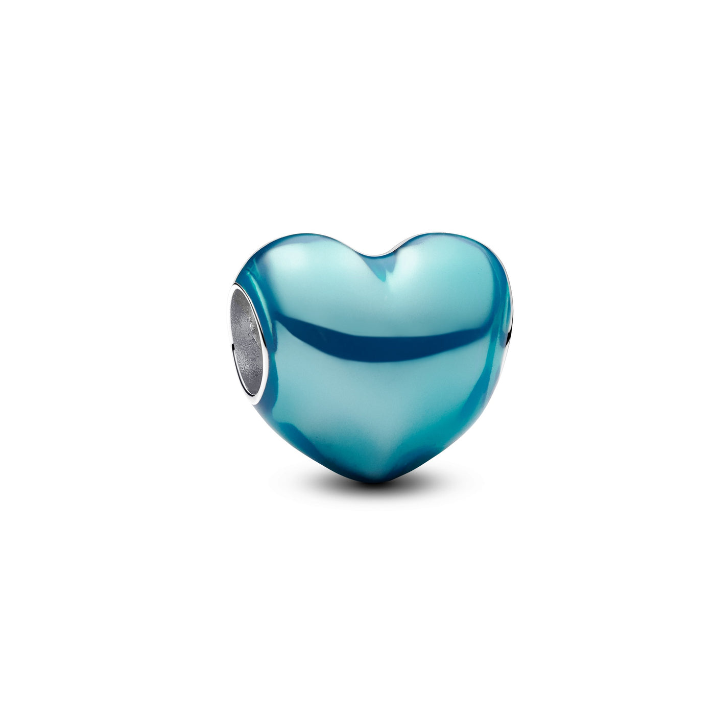 Pandora Metallic Sky-Blue Heart Charm