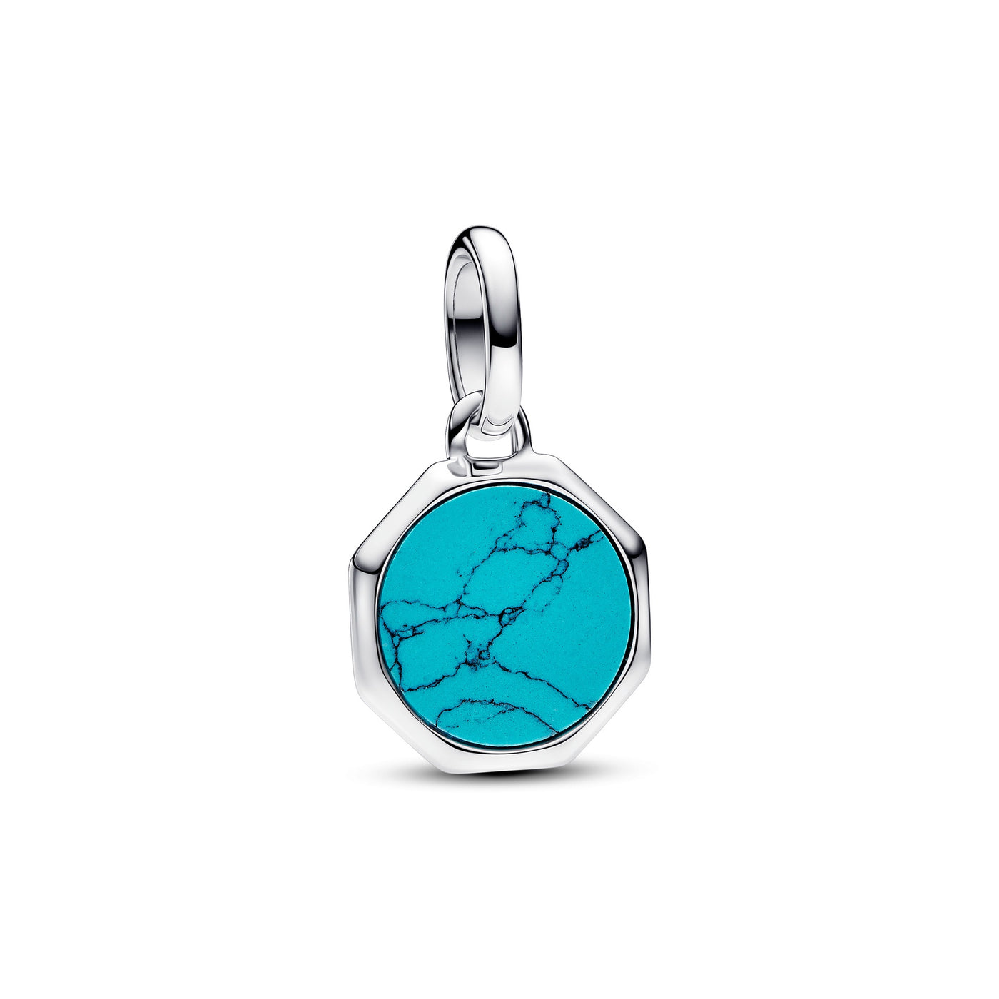 Pandora Turquoise Blue Engravable Mini Medallion Charm